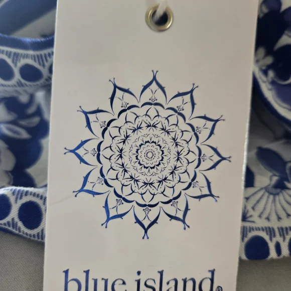 Blue Island Navy and White Floral Pants - Picture 3 of 3